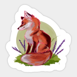 Lavendar Fox Sticker